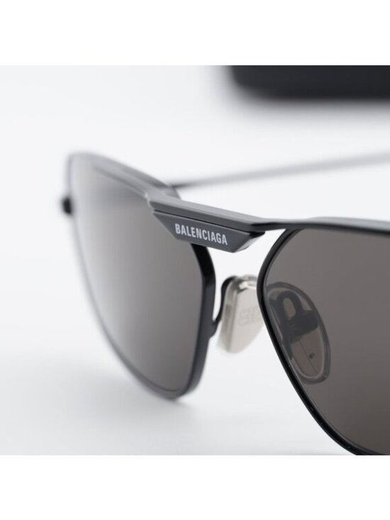 Balenciaga BB0245S 001 Geometric Sunglasses - Grey/Grey main image 2